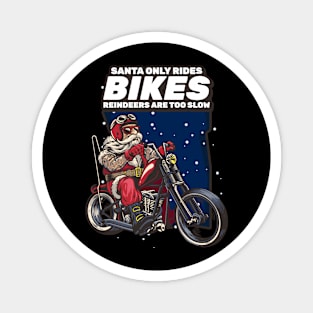 Biker Santa Claus Christmas Magnet